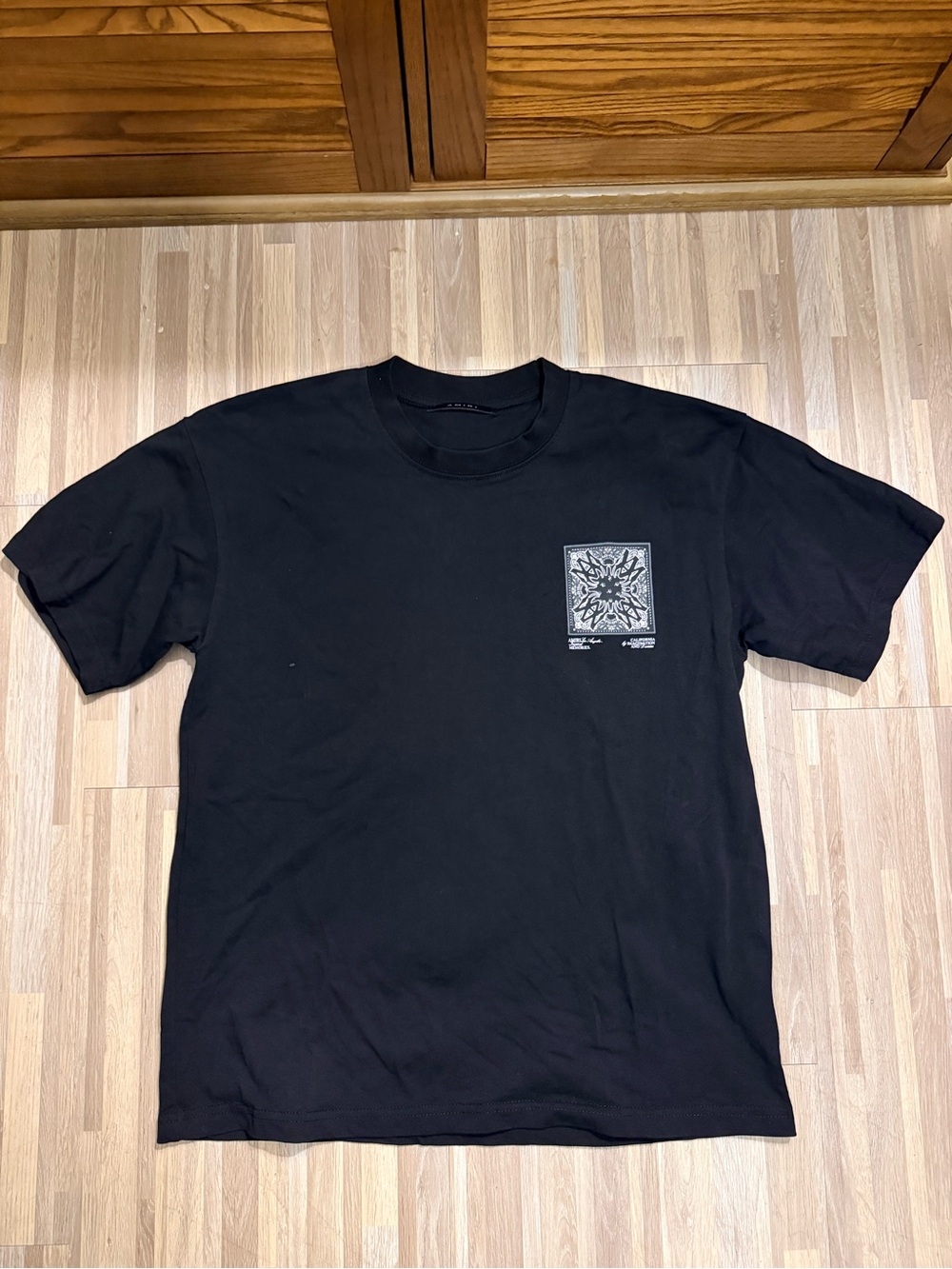 AMIRI Black Short-Sleeve Tee with Graphic Chest Patch